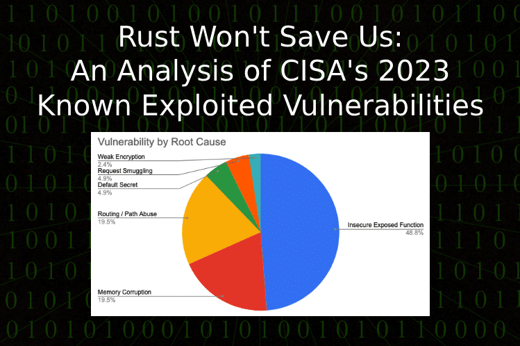 Rust Won’t Save Us: An Analysis of 2023’s Known Exploited Vulnerabilities